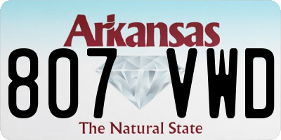 AR license plate 807VWD