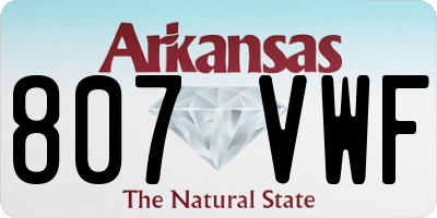 AR license plate 807VWF