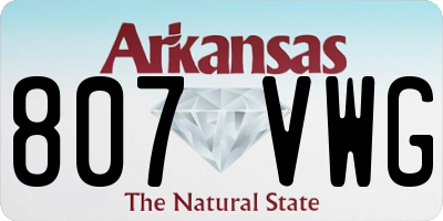 AR license plate 807VWG