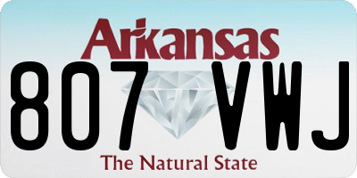 AR license plate 807VWJ