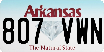 AR license plate 807VWN