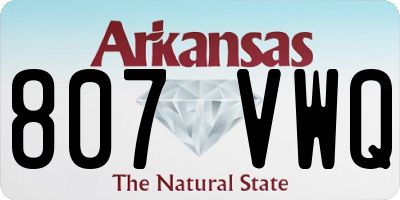 AR license plate 807VWQ