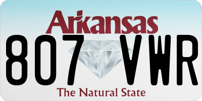 AR license plate 807VWR