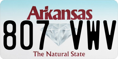 AR license plate 807VWV