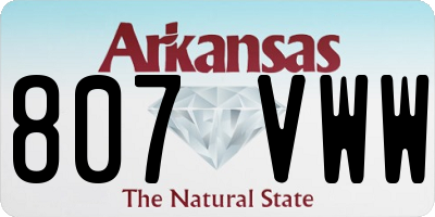 AR license plate 807VWW