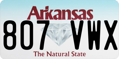 AR license plate 807VWX