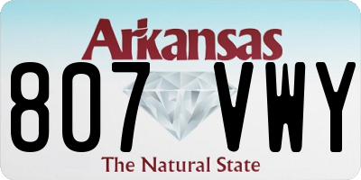 AR license plate 807VWY