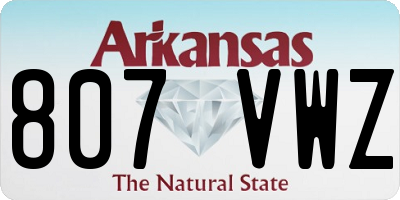 AR license plate 807VWZ