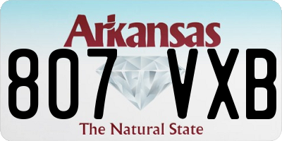 AR license plate 807VXB