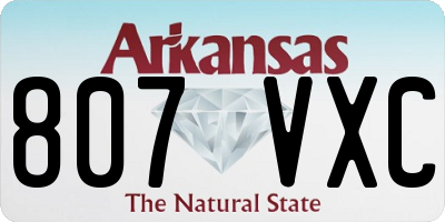 AR license plate 807VXC