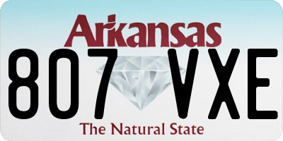 AR license plate 807VXE