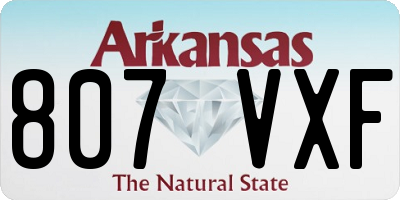 AR license plate 807VXF