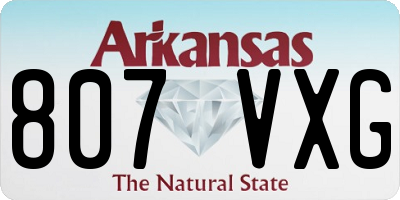 AR license plate 807VXG