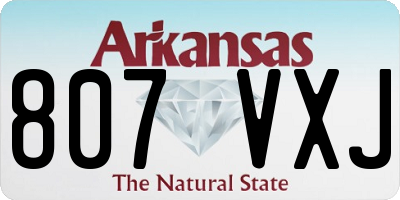 AR license plate 807VXJ