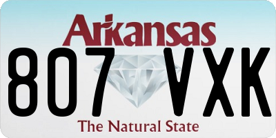 AR license plate 807VXK