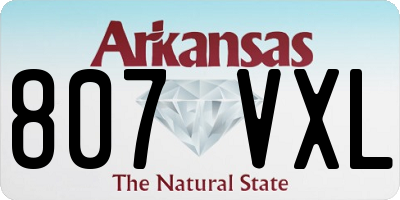 AR license plate 807VXL