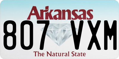 AR license plate 807VXM
