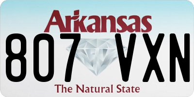 AR license plate 807VXN