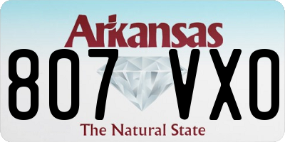AR license plate 807VXO