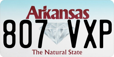 AR license plate 807VXP