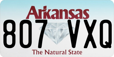 AR license plate 807VXQ