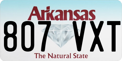 AR license plate 807VXT