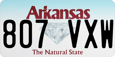 AR license plate 807VXW