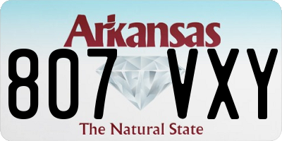 AR license plate 807VXY