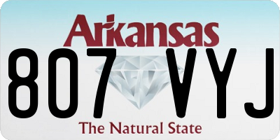 AR license plate 807VYJ