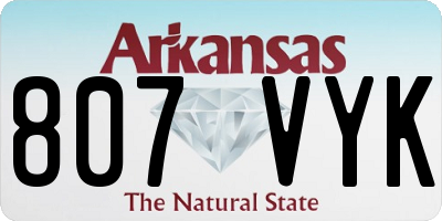 AR license plate 807VYK