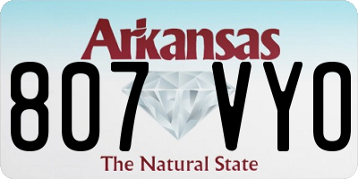 AR license plate 807VYO