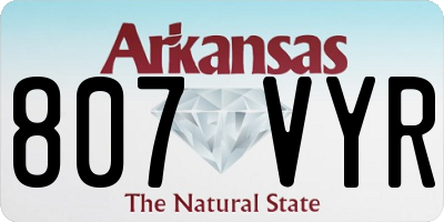 AR license plate 807VYR