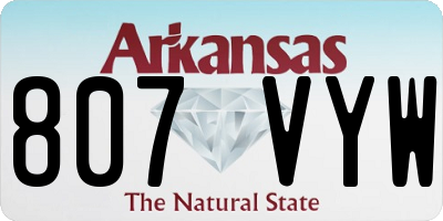 AR license plate 807VYW