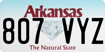 AR license plate 807VYZ