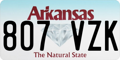 AR license plate 807VZK