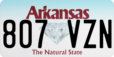 AR license plate 807VZN