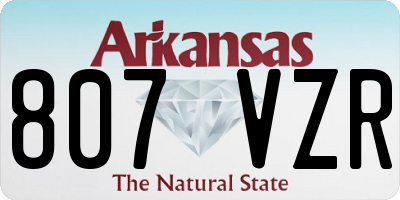 AR license plate 807VZR