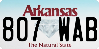 AR license plate 807WAB