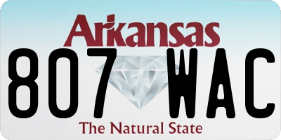 AR license plate 807WAC