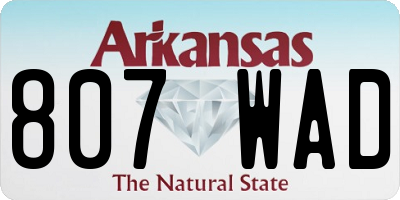AR license plate 807WAD