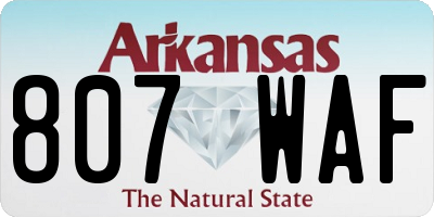 AR license plate 807WAF