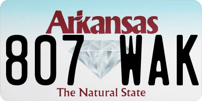 AR license plate 807WAK
