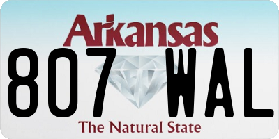 AR license plate 807WAL