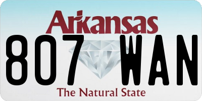 AR license plate 807WAN