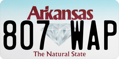 AR license plate 807WAP
