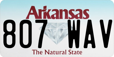 AR license plate 807WAV