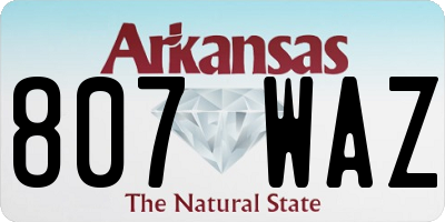 AR license plate 807WAZ
