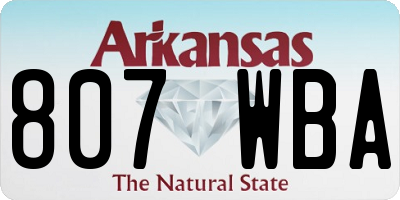 AR license plate 807WBA
