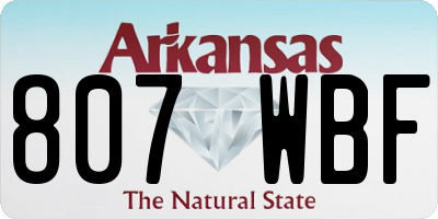 AR license plate 807WBF