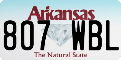 AR license plate 807WBL